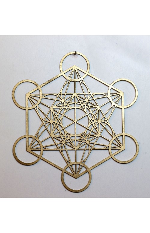 Metatron Kübü Sembolü | Kutsal Geometri | Gold | 41 cm