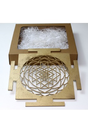 Sri Yantra Sembolü | Kutsal Geometri | Gold | 25cm